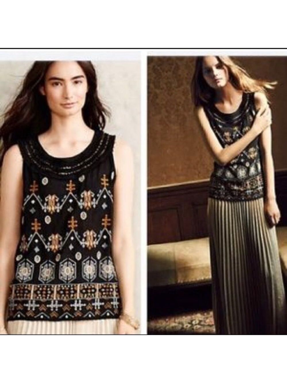 Anthropologie Akemi +Kin Firelight Fringe Tank Top